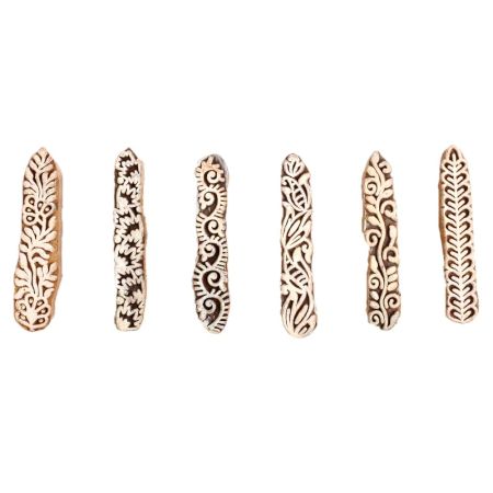 Set of 6 Piece New Mix Wooden Printing Block